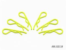 Arrowmax AM-103111 Big Body Clip 1/10 - Fluorescent Yellow  (10) - Hobby City NZ (8446598873325)