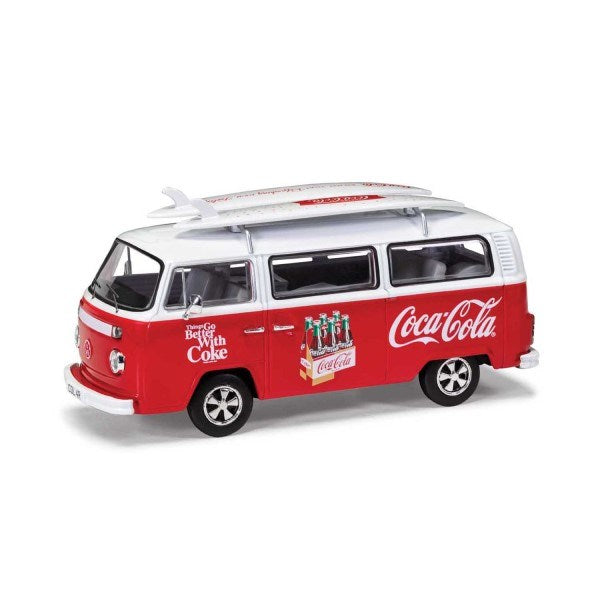 Corgi CC02746 1/43 Volkswagen Campervan Type 2 (T2) Bay Window w/Surfboard - Coca Cola - Hobby City NZ