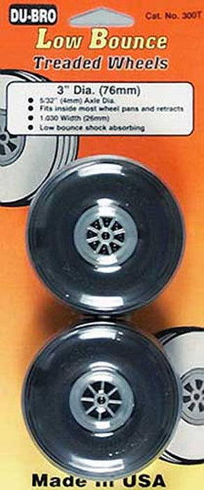 Dubro 300T 3" (76.2mm) Treaded Wheels - 1 Pair - Hobby City NZ (7650667823341)