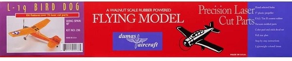 Dumas #236 Plane Kit: 18" Cessna L-19 Bird Dog - Rubber Powered Flying Model (7637934244077)