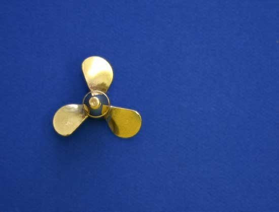 Dumas 3133 Brass Propeller 1" Dia. 1.0" Pitch Three Bladed Right Hand 1/8" Bore (8531202605293)