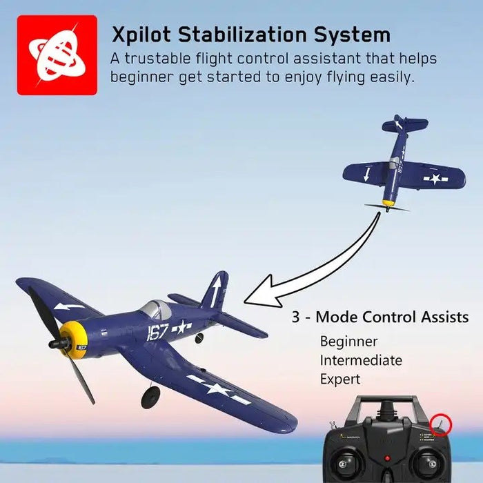 RC Plane - Ready To Fly - USA Marine F4U Corsair 400mm With 4Ch Remote and Gyro (8715276386541)