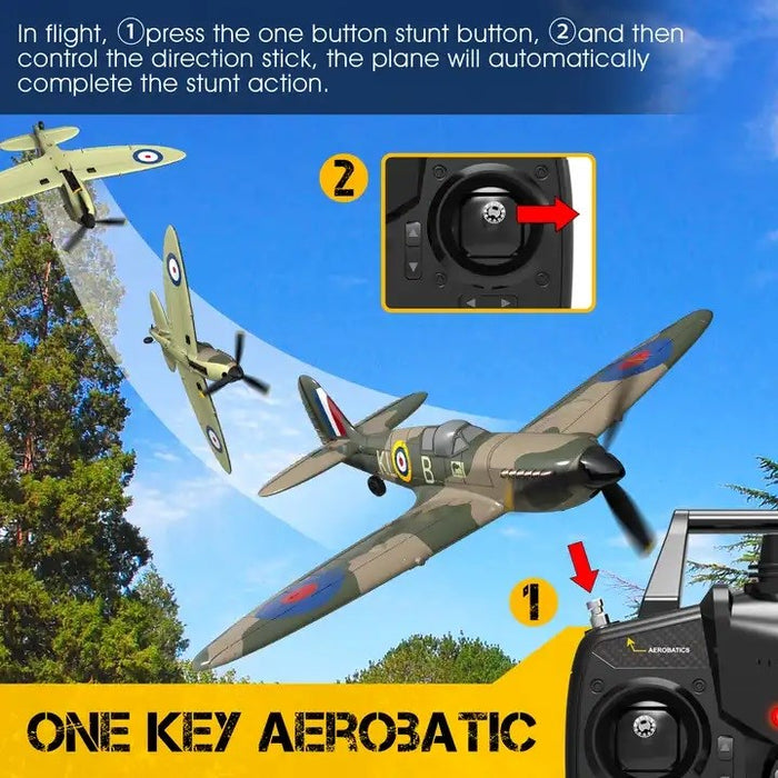 RC Plane - Ready To Fly - WWII Spitfire 400mm With 4Ch Remote and Gyro (8715270947053)