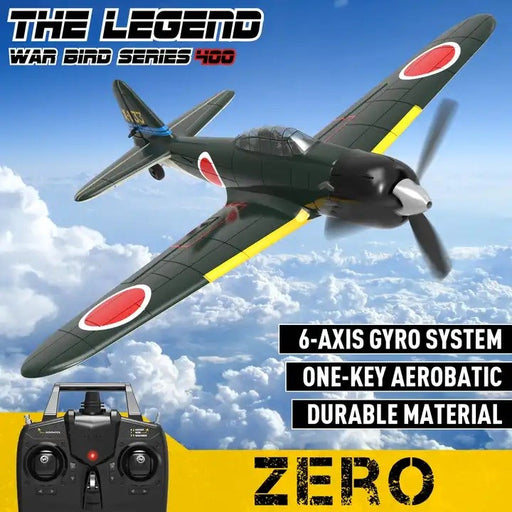 RC Plane - Ready To Fly - WWII Japanese Zero 400mm With 4Ch Remote and Gyro (8715277172973)