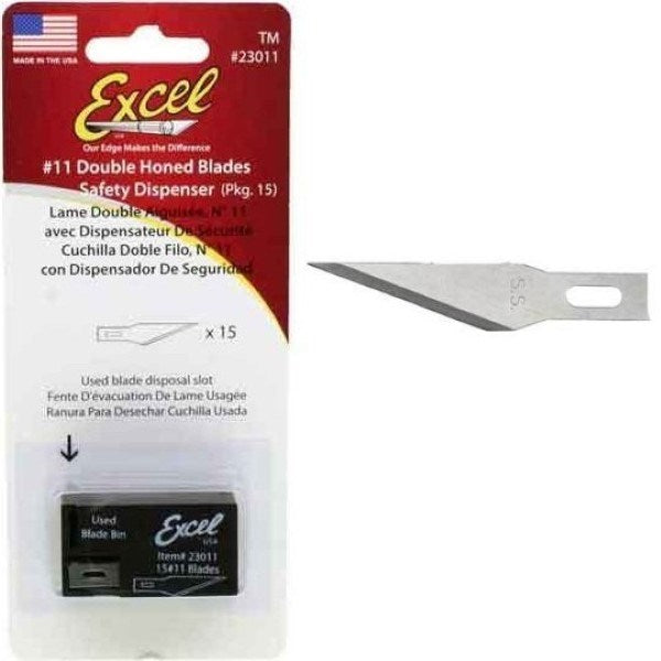 Excel 23011 #11 Double Honed Blades (15 Pack w/Dispenser) (8255519195373)