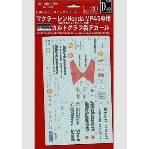 Fujimi 112954 1/20 McLaren-Honda MP4/5 Cartograf Decals (7709981901037)