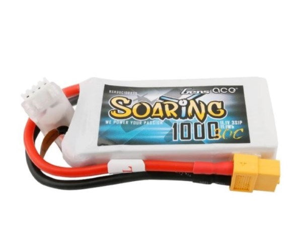 Gens Ace GA1000-3S30-S-XT60 1000mAh 3S 11.1v 30C with XT60 plug (8134370066669)