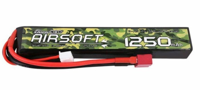 Gens Ace GA1250-3S25-AS 1250mAh 25C 3S 11.1V Airsoft Gun Lipo Battery (7635950502125)