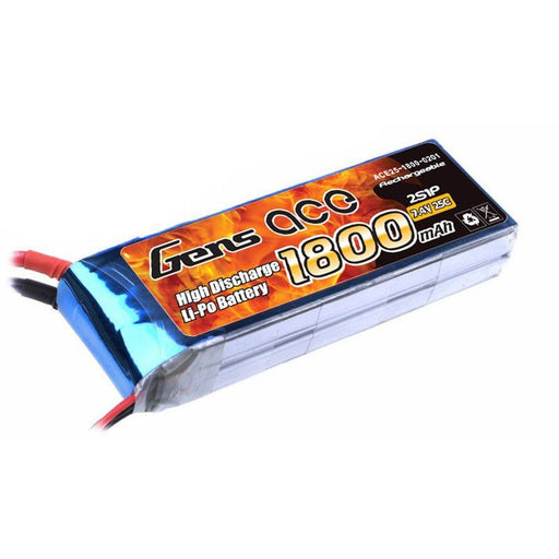 Gens Ace GA1800-2S45-EC3 Gens-Ace 1800mAh 2S 7.4v 45C 90x30x17mm 103g With EC3 Plug - Hobby City NZ (8180166394093)