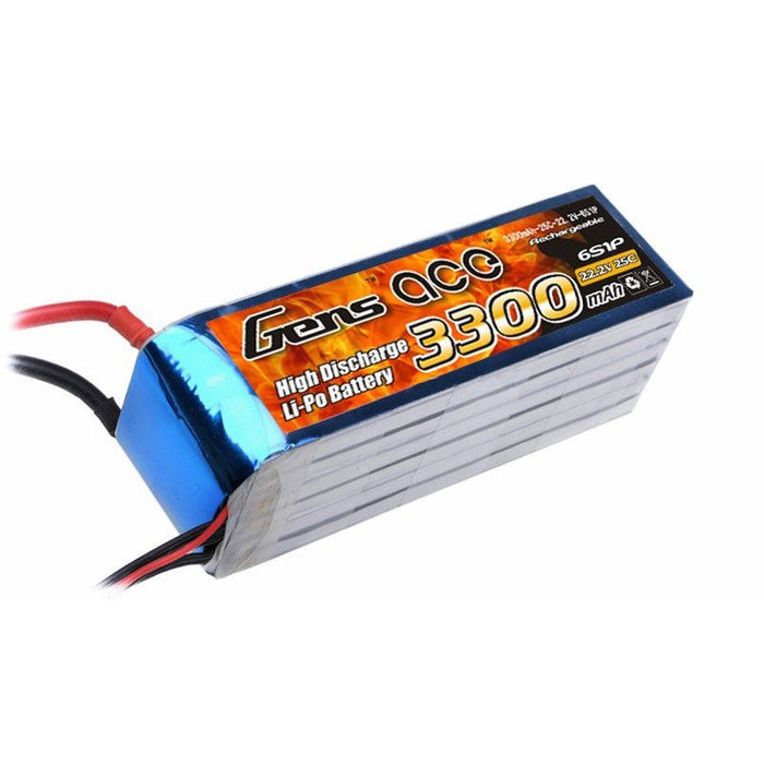 Gens Ace GA3300-6S45-EC5 3300mAh 6S 22.2v 45C 137x42x44mm 568g With EC5 Plug (8319037636845)