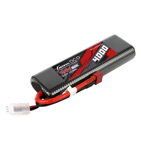 Gens Ace GA4000-2S60-HC-B 4000mAh 2S 7.4V 60C LiPo w/Deans Plug (8120477647085)