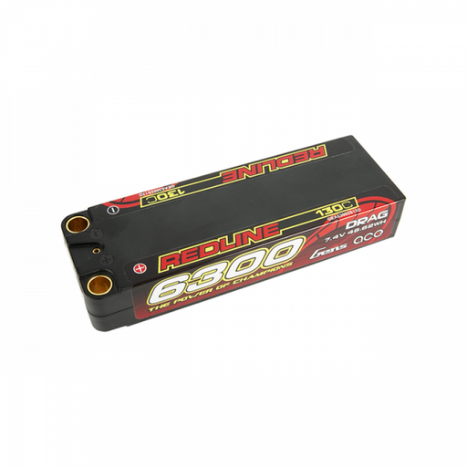 Gens Ace GA6300-2S130-DRAG Redline 6300mAh 2S 7.4v Drag RAce Lipo 138x46x25mm 300g 8mm Bullet (8319041437933)