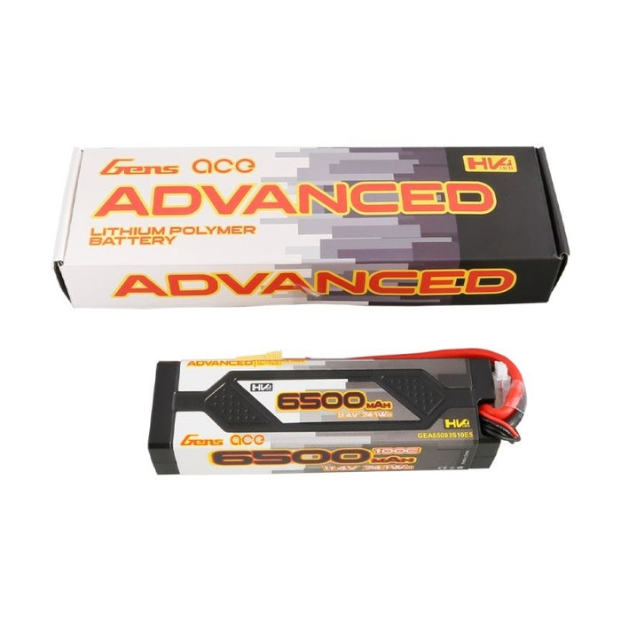 Gens Ace GA6500-3S100-HV-A Gens ace Advanced 6500mAh 11.4V 100C 3S1P HardCase Lipo Battery Pack 60# with EC5 Plug - Hobby City NZ