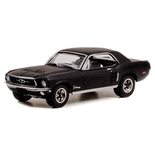 GreenLight 30354 1/64 1968 Ford Mustang Coupe (Stealth Black) - "He Country Special" Goodro Ford - Hobby City NZ