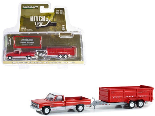 Greenlight GL-32280-C 1/64 1983 Chevroler Scottsdale K20 with Double-Axle Dump Trailer (8255528501485)