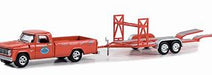 GreenLight GL-32290-A 1/64 1967 Dodge D-100 with Tandem Car Trailer (8867956162797)