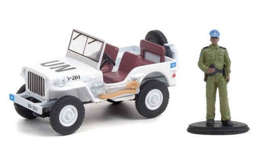 GreenLight GL-97110-A 1/64 1942 Willys MB Jeep- UN with UN Security Officer (8868004528365)