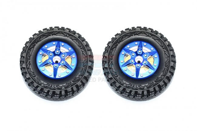 GPM Racing AW1906H 1.9" Aluminum 6 Poles Wheels with Brass Pendulum Weight & Crawler Tire - 2 Piece Set (8225205551341)