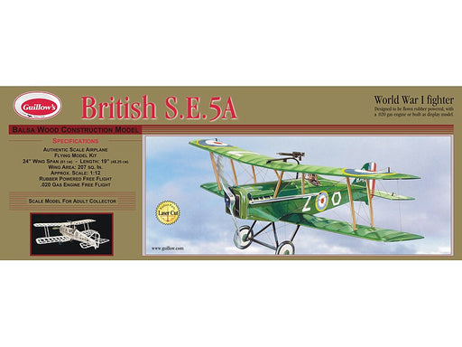 Guillows #202 1/12 British S.E.5a - Balsa Flying Kit - Hobby City NZ (8324595908845)