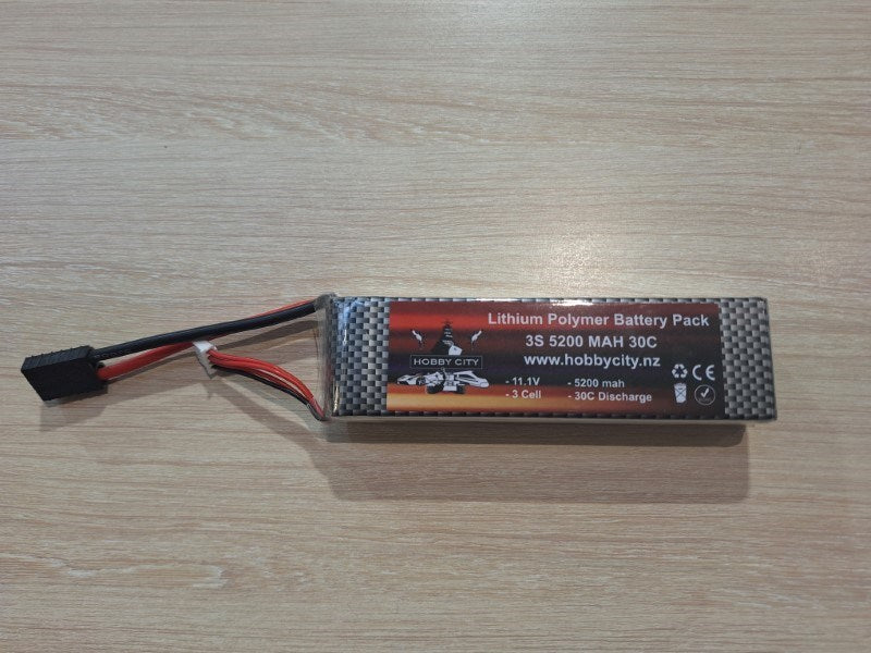 Hobby City 11.1V 3S 5200mAh LiPo w/Traxxas Plug - Hobby City NZ (7464076345581)