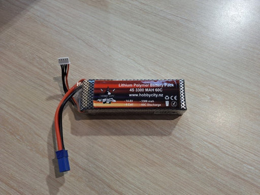 Hobby City 14.8V 4S 3300mah 60C Lipo Battery EC5 Plug (8150710255853)