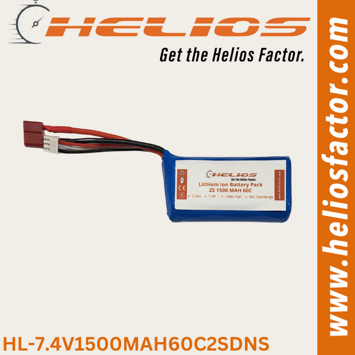 Helios - 7.4V 2S 1500mah 60C LiIon Battery Deans Plug