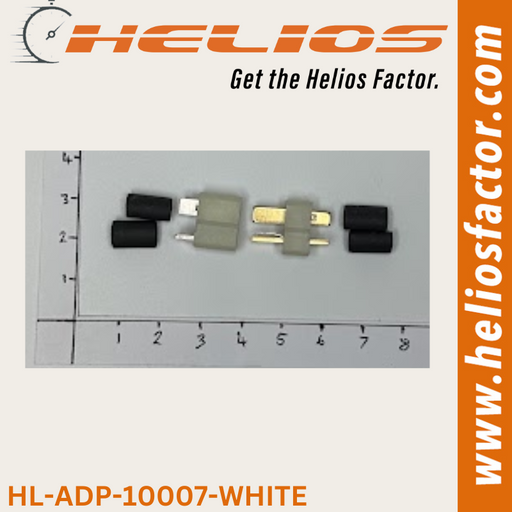 Helios - Connector - White Deans T Male and Female Plug With Covers. (8776015413485)