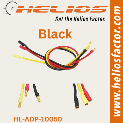 Helios - Adapter Lead / Charge Cable - 3.5mm Bullet(Male) To 3.5mm Bullet(Female) Black - 300mm(Length) (8689308139757)