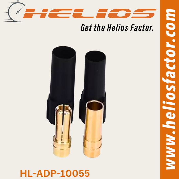 Helios - Connector - Black 6mm Bullet Banana(Male) To 6mm Bullet Banana(Female) - Hobby City NZ (8689308369133)