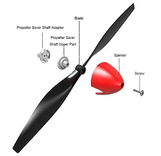 Replacement 2 blade Propeller full set - Red Spinner - Hobby City NZ (8715265966317)