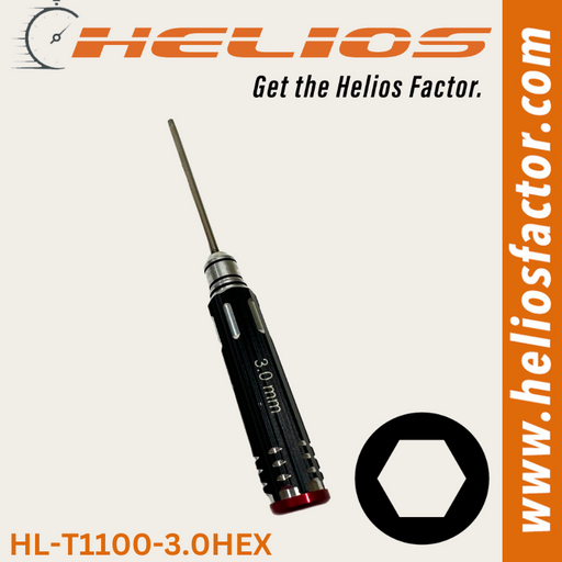 Helios Redline Series - RC Tools 3.0mm Hardened Steel Hex RC Wrench / Driver - Screw Driver - Hobby City NZ (8633883361517)