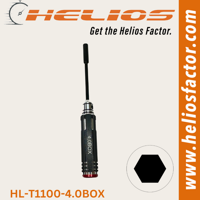 Helios Redline Series - RC Tools 4.0mm Hardened Steel Box RC Wrench / Driver - Screw Driver (8633883328749)