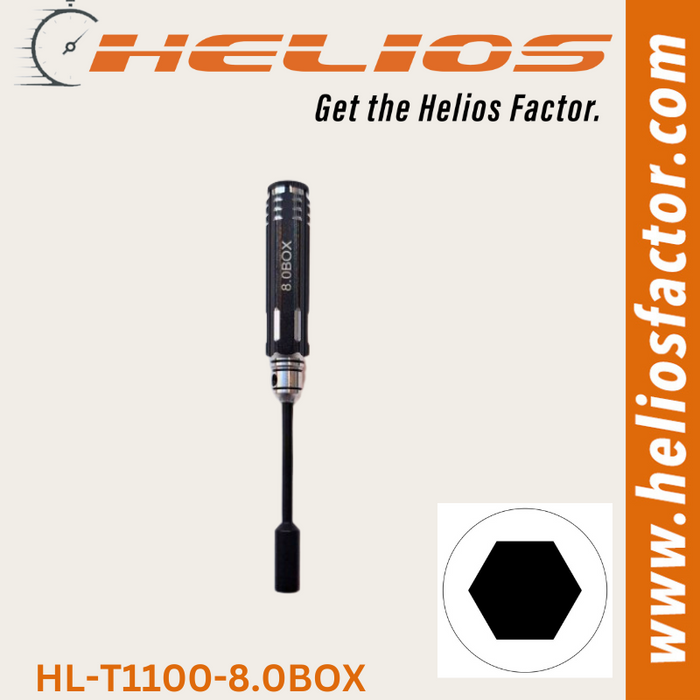 Helios Redline Series - RC Tools 8.0mm Hardened Steel Box RC Wrench / Driver - Screw Driver - Hobby City NZ (8633883066605)