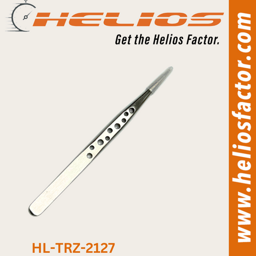 Helios - Hole Grip Stainless Steel Straight Tip Tweezers - Stainless Steel (8754684690669)