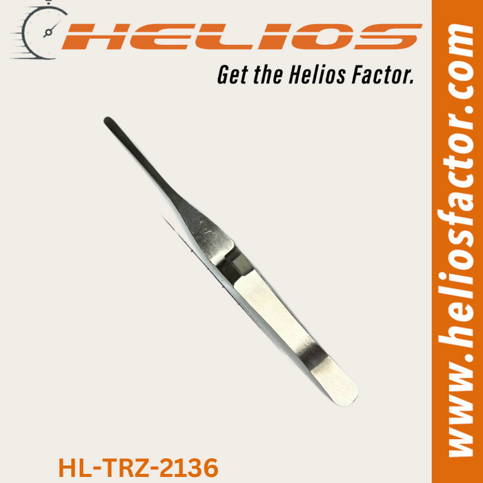 Helios - Reverse Action Angled Tweezers - Flat Head - Stainless Steel (8753880105197)