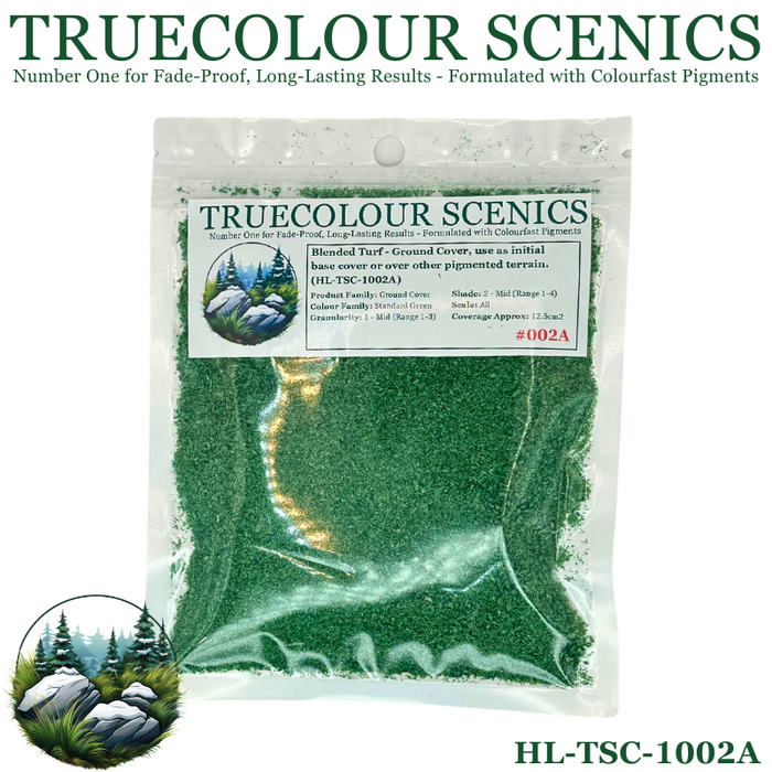 Truecolour Scenics Blended Turf Ground Cover Fine Medium 2 Standard Green - Hobby City NZ (8860400156909)