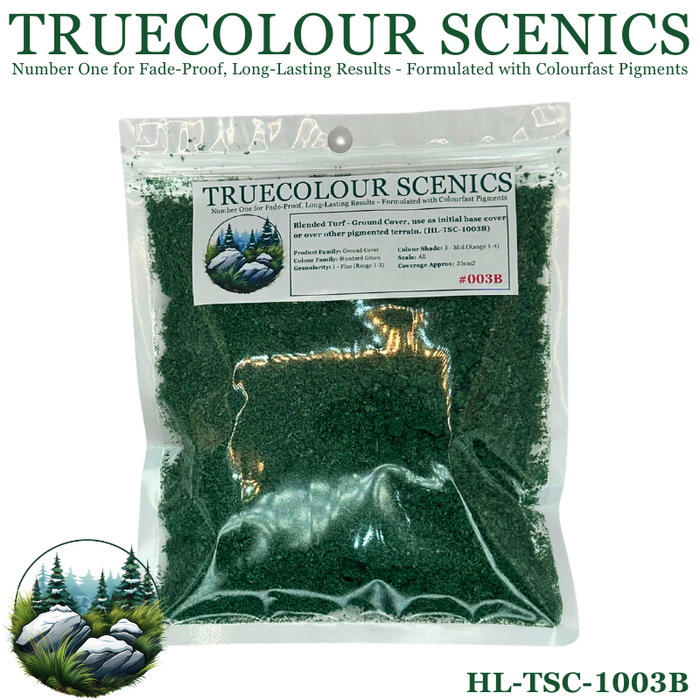 Truecolour Scenics Blended Turf Ground Cover Fine Medium 3 Standard Green (8860400189677)