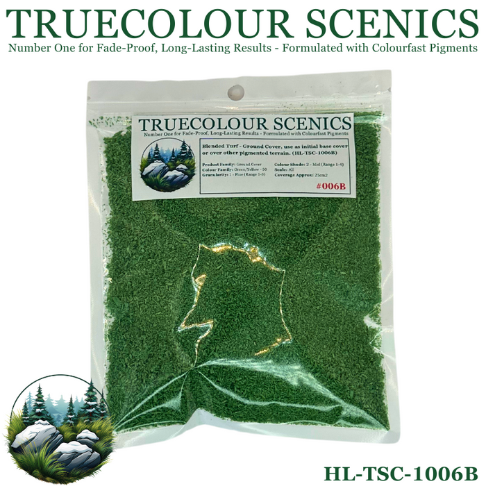 Truecolour Scenics Blended Turf Ground Cover Fine Medium 2 Green/Yellow-50 (8860400287981)