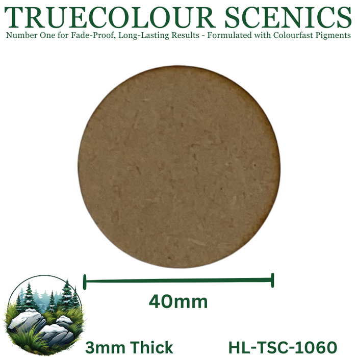 Truecolour Scenics Miniture Base (MDF) - Round - 40mm (Round) x 3mm (Thick) (8903772799213)