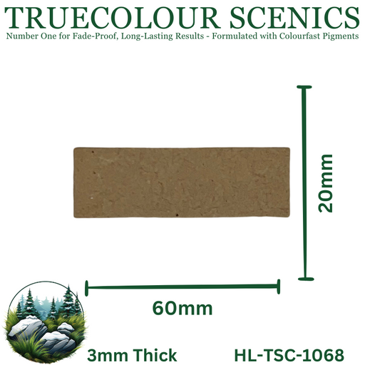 Truecolour Scenics Miniture Base (MDF) - Rectangle - 20mm(W) x 60mm(L) x 3mm(H) (8903773454573)