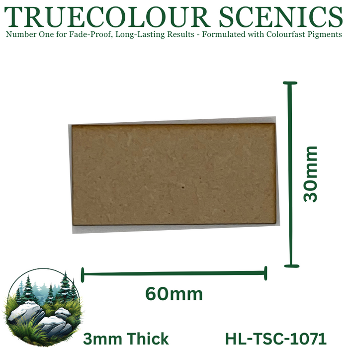 Truecolour Scenics Miniture Base (MDF) - Rectangle - 30mm(W) x 60mm(L) x 3mm(H) (8903773585645)