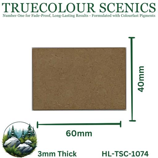 Truecolour Scenics Miniture Base (MDF) - Rectangle - 40mm(W) x 60mm(L) x 3mm(H) (8903773716717)