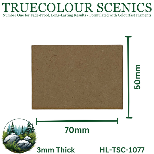 Truecolour Scenics Miniture Base (MDF) - Rectangle - 50mm(W) x 70mm(L) x 3mm(H) (8903773847789)