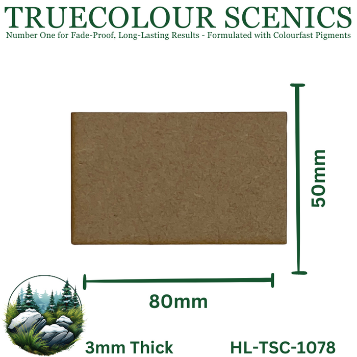 Truecolour Scenics Miniture Base (MDF) - Rectangle - 50mm(W) x 80mm(L) x 3mm(H) (8903773946093)