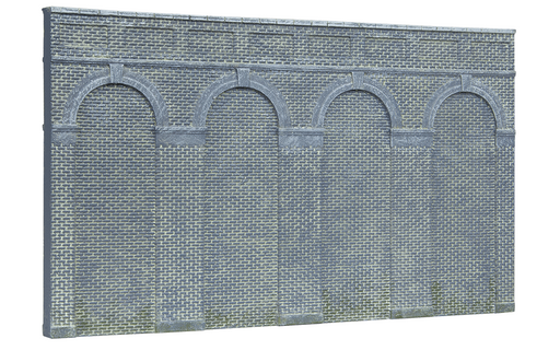 Hornby R7373 High Level Arched Retaining Walls x 2 (Engineers Blue Brick) (8195285418221)