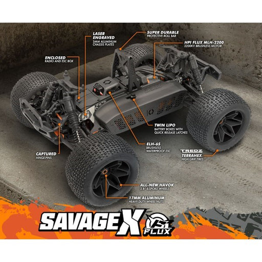 HPI Racing 160101 1/8 4WD Savage X FLUX V2 RTR Monster Truck - Hobby City NZ