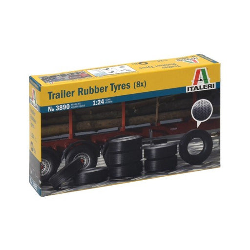 Italeri 1/24 3890 Rubber Trailer Tires (8 Pcs) - Hobby City NZ