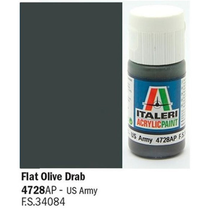 Vallejo by Italeri 4728 Paint FLAT OLIVE DRAB - US ARMY - Hobby City NZ (8346783351021)