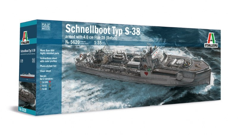 Italeri 1/35 5620 Schnellboot Typ S-38 With Bofors - Hobby City NZ