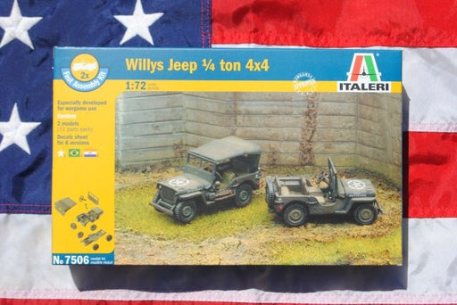 Italeri 7506 1/72 FAST ASSBLY 2 KITS WILLYS JEEP WW2 (8278165422317)